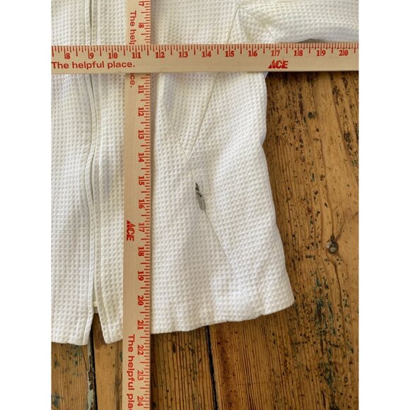 Requirements Womens White Textured Waffle Zip-Up Jacket Size 8 Cotton Blend - Picture 6 of 6